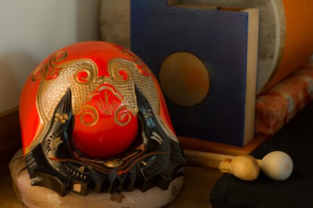 The Mokugyo --fish drum -- is used to keep rhythm during chants in the zendo. Zen Audio Resources Zen Chants Contact Entsuan Zen of Bainbridge Island Mokugyo photo