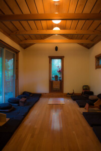 The interior of the zendo.